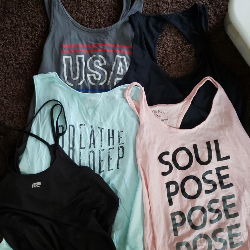 Bundle five yoga tanks